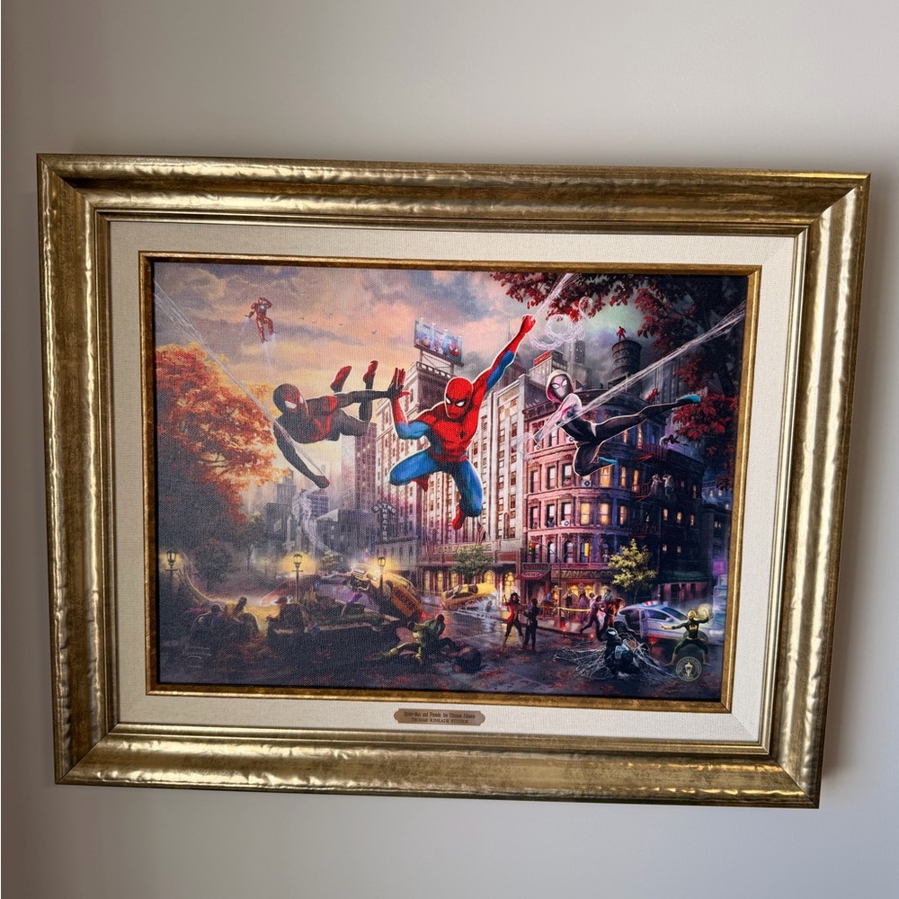 Thomas Kinkade Spider-Man Framed Art Print